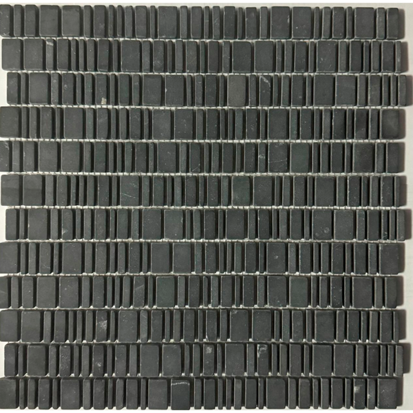 Мозаика из мрамора матовая PIX317 King Black (чип произвольный) 31х30,7х0,6 см