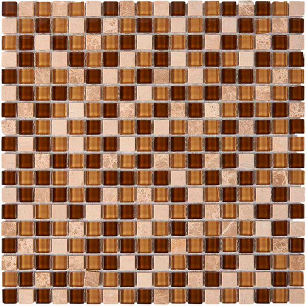 Мозаика из мрамора и стекла глянцевая и матовая PIX737 (1,5x1,5) 30х30х0,4 см