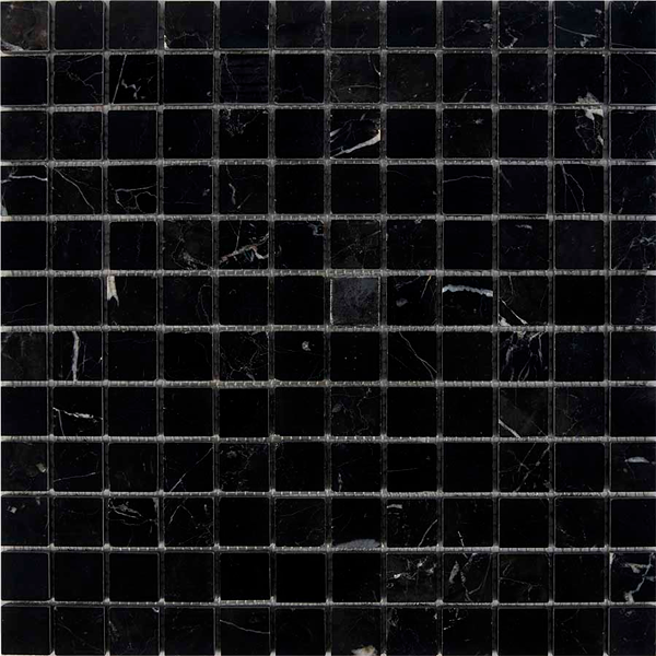Мозаика из мрамора полированая PIX245 Nero Marquna (2,3x2,3) 30х30х0,6 см