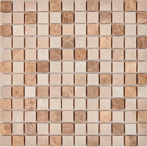 Мозаика из мрамора матовая PIX276 Emperador Light, Crema Nova (2,3x2,3) 30,5х30,5х0,6 см