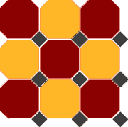 Гранит керамический 4420/21 OCT14-A Brick Red 20 Ochre Yellow 21 OCTAGON/Black 14 Dots 30x30 см