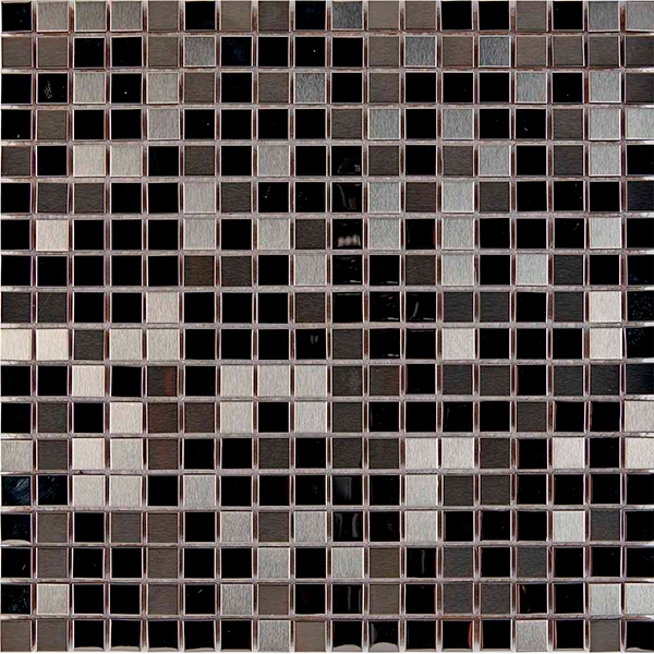 Мозаика из металла глянцевая и матовая PIX709 (1,5x1,5) 30х30х0,8 см