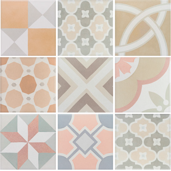 Плитка керамическая напольная 22103 CAPRICE DECO PATCHWORK Pastel 20х20 см