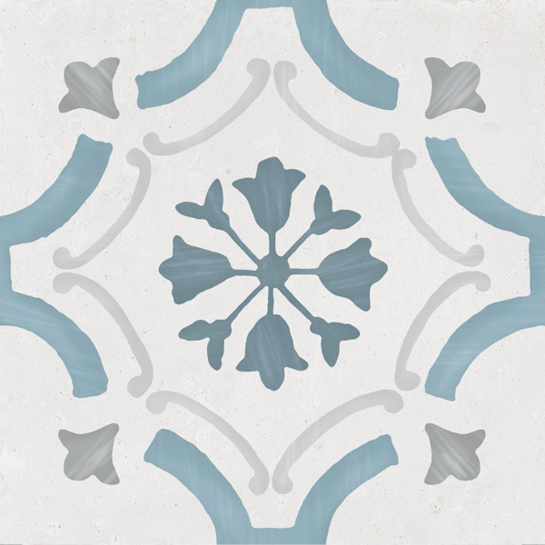 Гранит керамический 36158 SIROCCO BLUE ORNATE 22,3х22,3х0,9 см