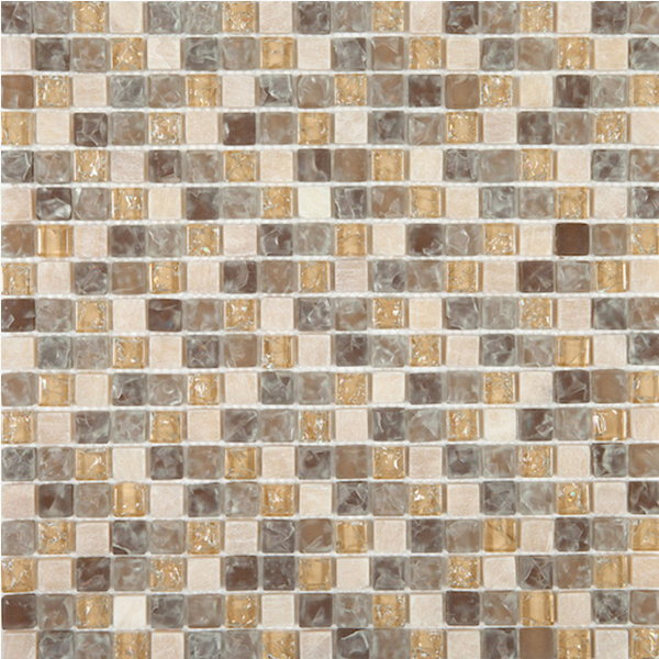 Мозаика из камня и стекла на сетке BL8106 (1,5x1,5) 30,0х30,0x0,8 см