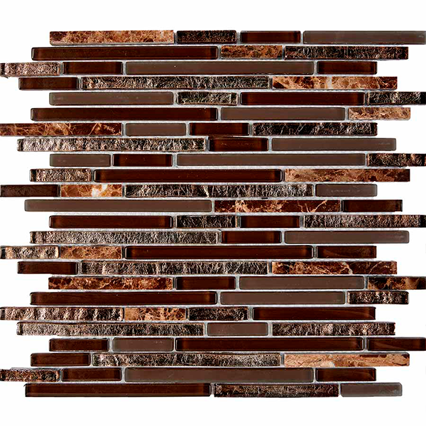 Мозаика из мрамора и стекла глянцевая PIX730 (1,0x4,8/9,8/14,8) 28,6х30х0,8 см