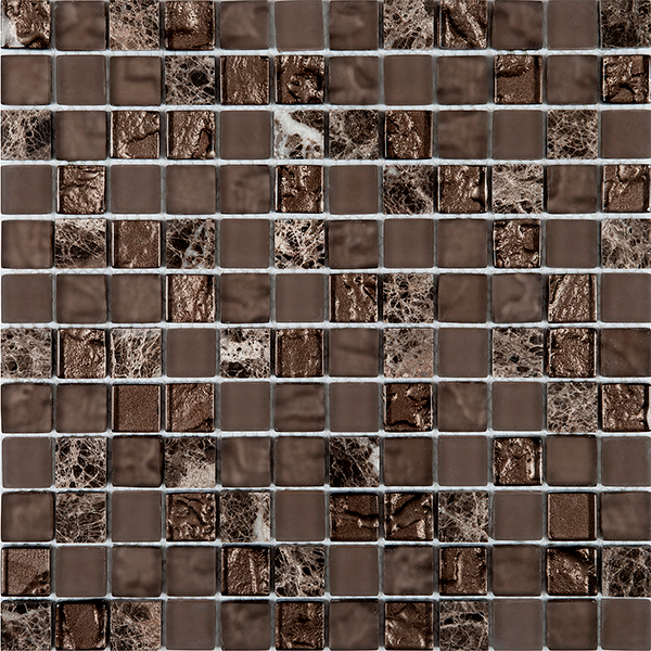 Мозаика из камня и стекла на сетке CLHT05 (2,3x2,3) 30,0х30,0x0,8 см