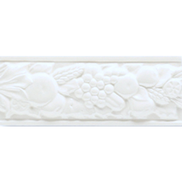 Бордюр керамический настенный ROB05 BOISERIE ROBBIANA DEC. Bianco CRAQUELE 8x20 см