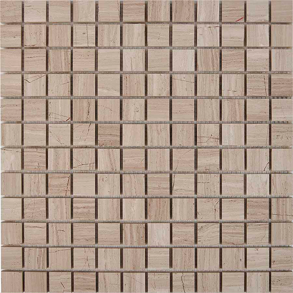 Мозаика из мрамора глянцевая PIX254 White Wooden (2,3x2,3) 30,5х30,5х0,6 см