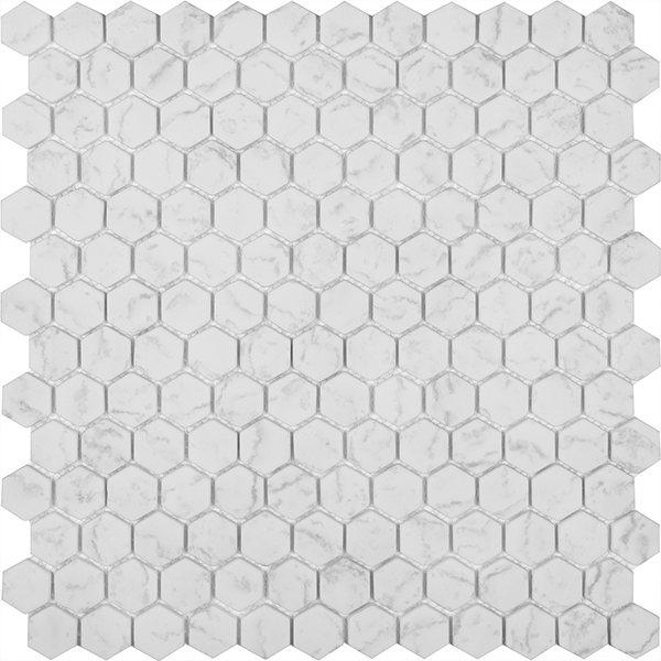 Мозаика из стекла на сетке AGHG23-WHITE (2,3x2,6) 29,3х29,7x0,4 см