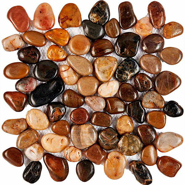 Мозаика из гальки глянцевая PIX266 MIX Stone (чип произвольный) 30,5х30,5 см