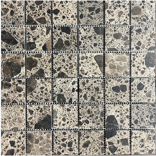 Мозаика из мрамора матовая PIX801 Dark Emperador (4,8x4,8) 30,5х30,5х0,6 см