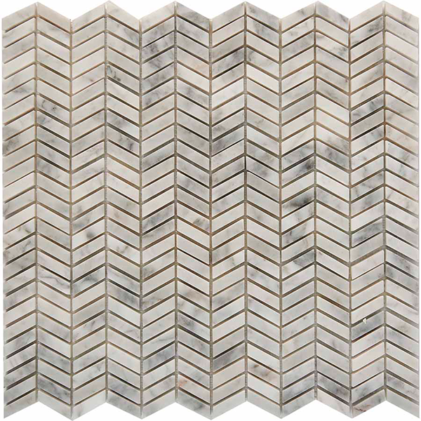 Мозаика из мрамора полированная PIX290 Bianco Carrara (2,7x1,0) 29,8х30,7х0,8 см