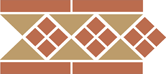 Бордюр керамический Border LISBON-1 with 1 strip (Tr.03, Dots 04, Strips 04) 28х15 см 