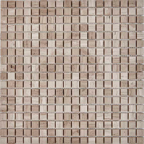 Мозаика из мрамора глянцевая PIX253 White Wooden (1,5x1,5) 30,5х30,5х0,4 см