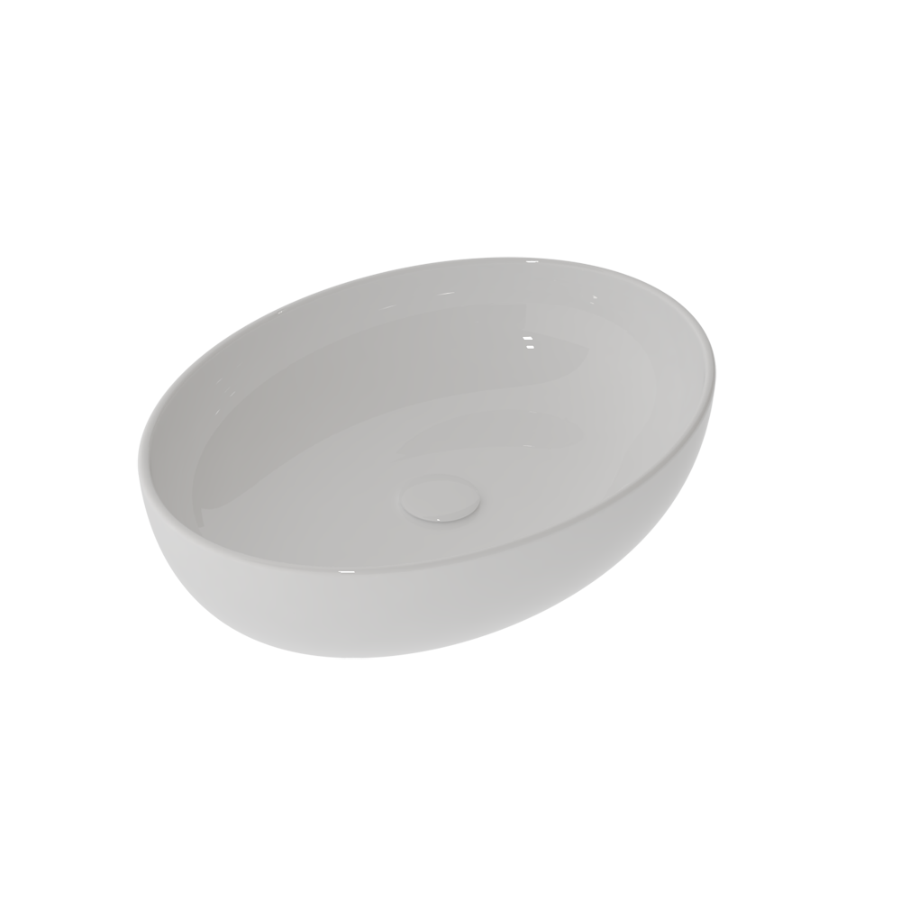 Раковина накладная округлая EASY белый глянец 55х13,5х42 см  