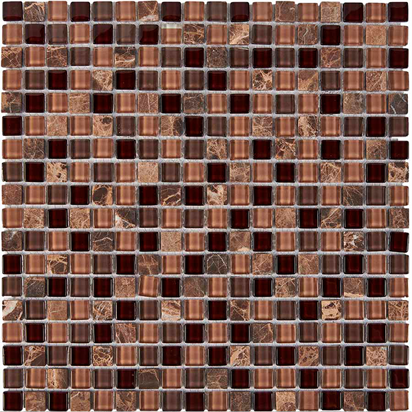 Мозаика из мрамора и стекла глянцевая PIX738 (1,5x1,5) 30х30х0,4 см
