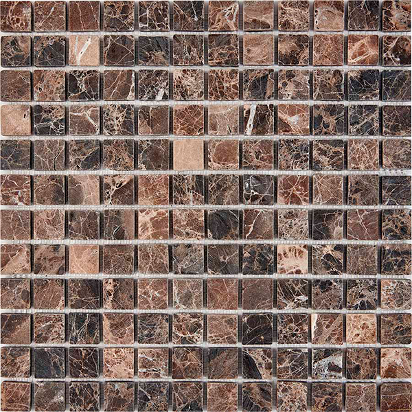 Мозаика из мрамора матовая PIX220 Dark Emperador (2,3x2,3) 30,5х30,5х0,6 см