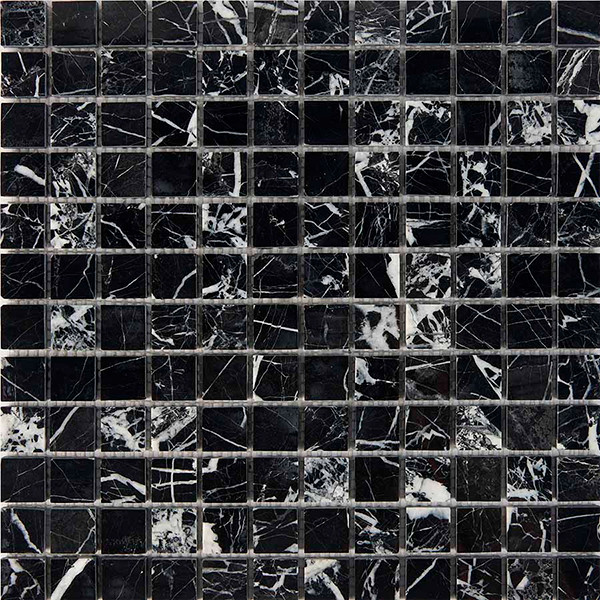 Мозаика из мрамора глянцевая PIX251 Black Majesty (2,3x2,3) 30,5х30,5х0,6 см