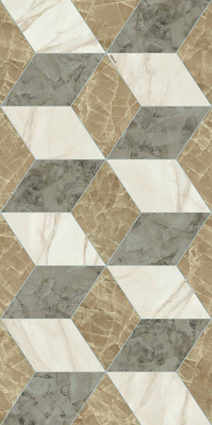 Гранит керамический 60014142 TARSIA Cubical Avorio DECO Lux 3D RETT 60x120x0,9 см