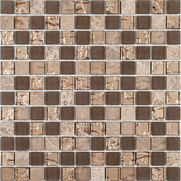 Мозаика из камня и стекла на сетке CLHT04 (2,3x2,3) 30,0х30,0x0,8 см