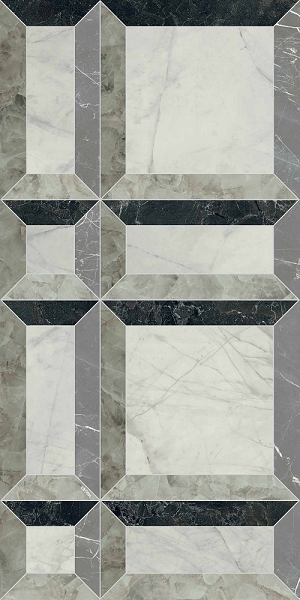 Гранит керамический 60014088 TARSIA Frame Nero DECO Lux 3D RETT 60x120x0,9 см