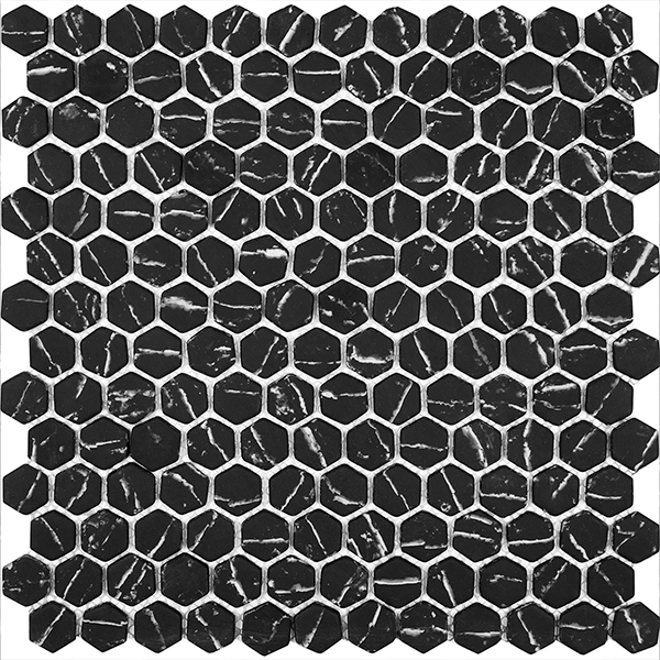 Мозаика из стекла на сетке AGHG23-BLACK (2,3x2,6) 29,3х29,7x0,4 см
