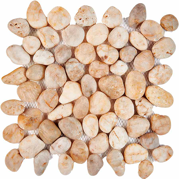Мозаика из гальки матовая PIX265 Bianco Natura Stone (чип произвольный) 30,5х30,5 см