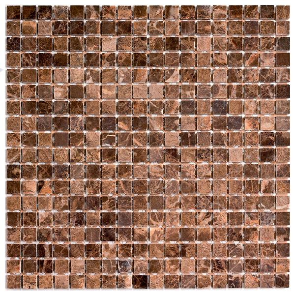 Мозаика из мрамора полированная PIX304 Dark Emperador (1,5x1,5) 30,5х30,5х0,4 см