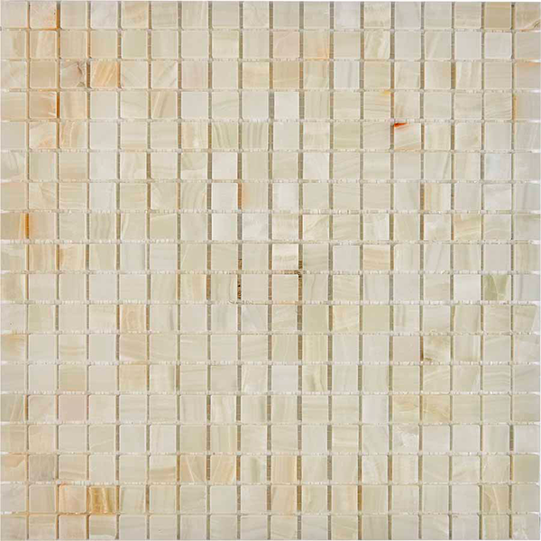 Мозаика из оникса полированная PIX200 White Onyx (1,5x1,5) 30,5х30,5х0,6 см