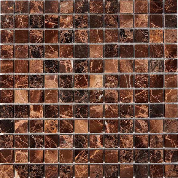 Мозаика из мрамора глянцевая PIX217 Dark Emperador (2,3x2,3) 30,5х30,5х0,6 см