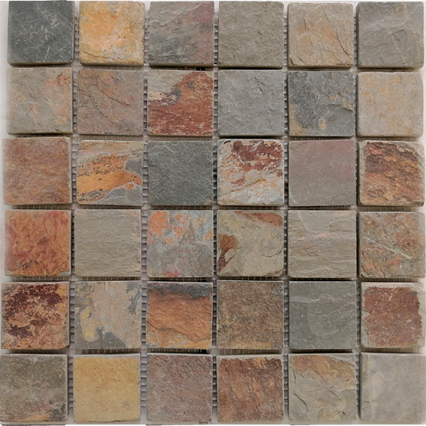 Мозаика из сланца природная PIX300 Slate Rusty (4,8x4,8) 30,5х30,5х0,8-1,0 см