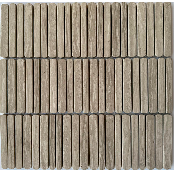 Мозаика из мрамора матовая PIX357 White Wooden (1/1,2/1,5х1) 30х30,5х0,8 см