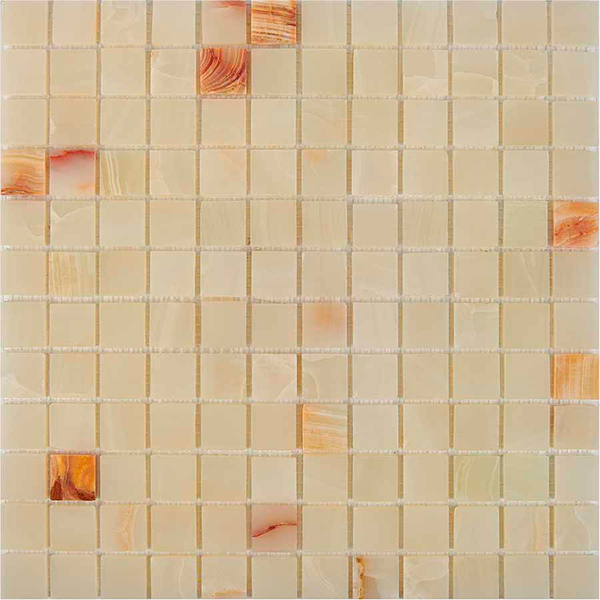 Мозаика из оникса полированная PIX203 White Onyx (2,3x2,3) 30,5х30,5х0,6 см