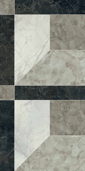 Гранит керамический 60014092 TARSIA Prospect Nero Lux DECO 3D RETT 60x120x0,9 см