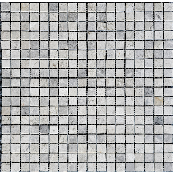 Мозаика из мрамора полированная PIX328 Tundra Grey (1,5x1,5) 30,5х30,5х0,4 см
