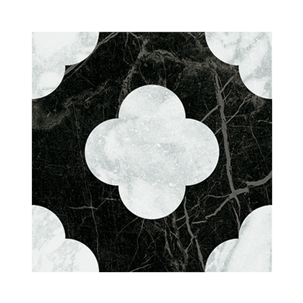 Плитка керамическая напольная 4101200 DANDY Pin Black_White 18,6x18,6 см