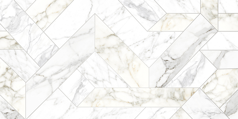 Гранит керамический RHAPSODY 118713 OUTLINE WHITE POLISHED RETT 60x120x0,7 см