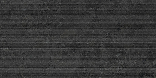 Гранит керамический LIMESTONE 05602A BELGIUM BLACK RIBBED RET 60x120х0,85 см