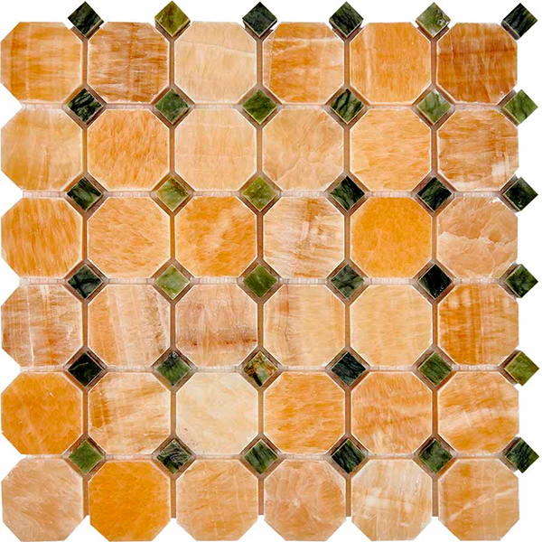 Мозаика из оникса и мрамора полированная PIX210 Honey Onyx, Dondong (4,8x4,8) 30,5х30,5х0,8 см