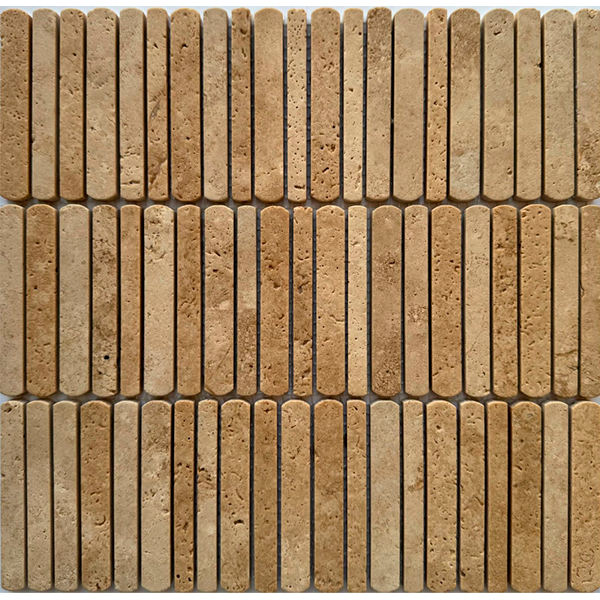 Мозаика из мрамора матовая PIX358 Yellow Travertine (1/1,2/1,5х1) 30х30,5х0,8 см