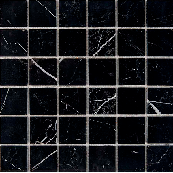 Мозаика из мрамора полированная PIX246 Nero Marquna (4,8x4,8) 30,5х30,5х0,6 см