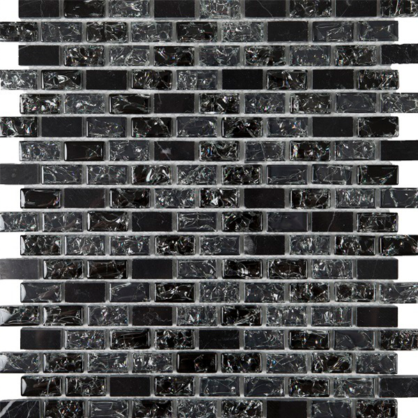 Мозаика из камня и стекла на сетке BL8603 (1,5x3,0) 30,0х30,0x0,8 см