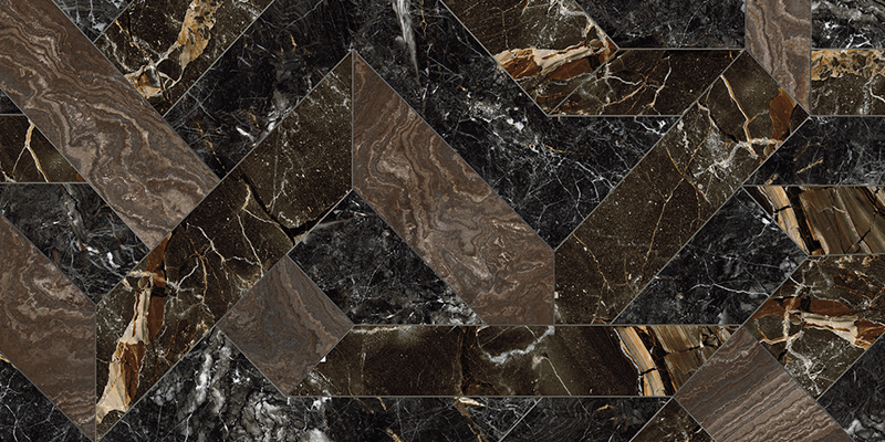 Гранит керамический RHAPSODY 118714 OUTLINE DARK POLISHED RETT 60x120x0,7 см