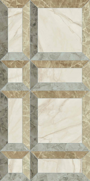 Гранит керамический 60014087 TARSIA Frame Avorio DECO Lux 3D RETT 60x120x0,9 см