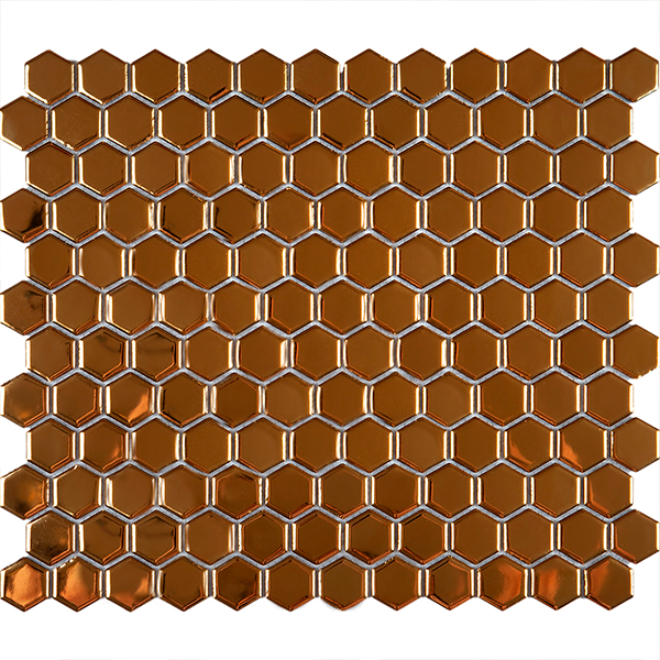 Мозаика из керамогранита на сетке KHG23-Gold (2.3х2.6) 26,0х30,0x0,6 см