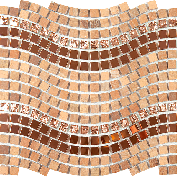 Мозаика из камня и стекла на сетке PT128 (1,5x1,5) 31,0х31,0x0,8 см