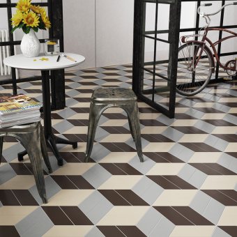 Плитка керамическая напольная 23207 CHEVRON Marron Mate RIGHT 9х20,5 см