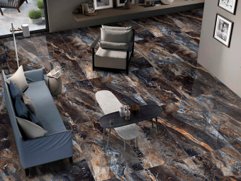 Гранит керамический N20331 LUXURY Lawa Nero POLISHED 60x120х0,9 см