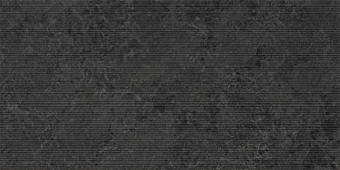 Гранит керамический LIMESTONE 05602A BELGIUM BLACK RIBBED RET 60x120х0,85 см